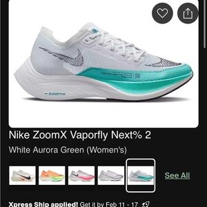 Nike White and Teal Athletic Shoes